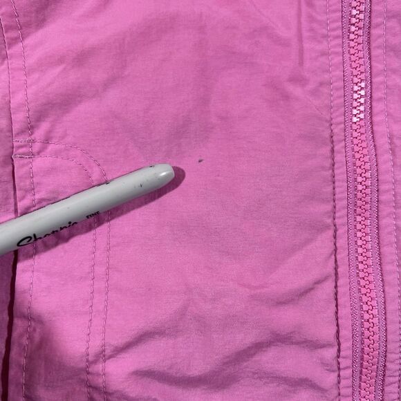 LL Bean Pink Full Zip Nylon Long Sleeve Windbreaker Jacket Kids/Girls Size 8 - Picture 5 of 11